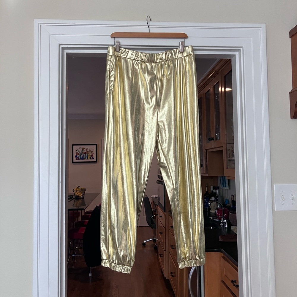 Allegra K Metallic Gold Pants